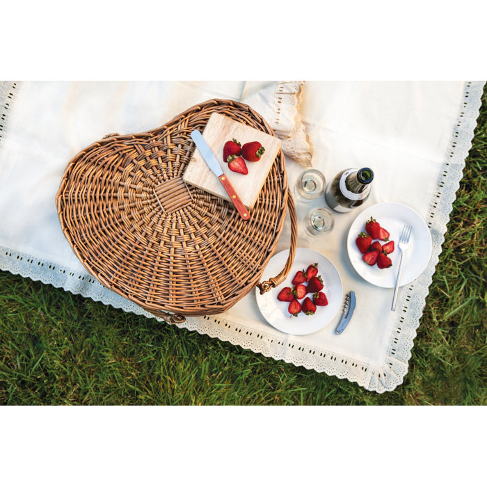 August Grove® Heart Picnic Basket & Reviews Wayfair
